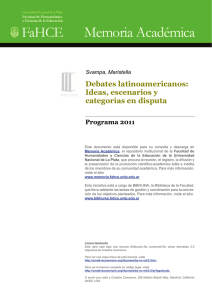 Debates latinoamericanos: Ideas, escenarios y categorias en disputa