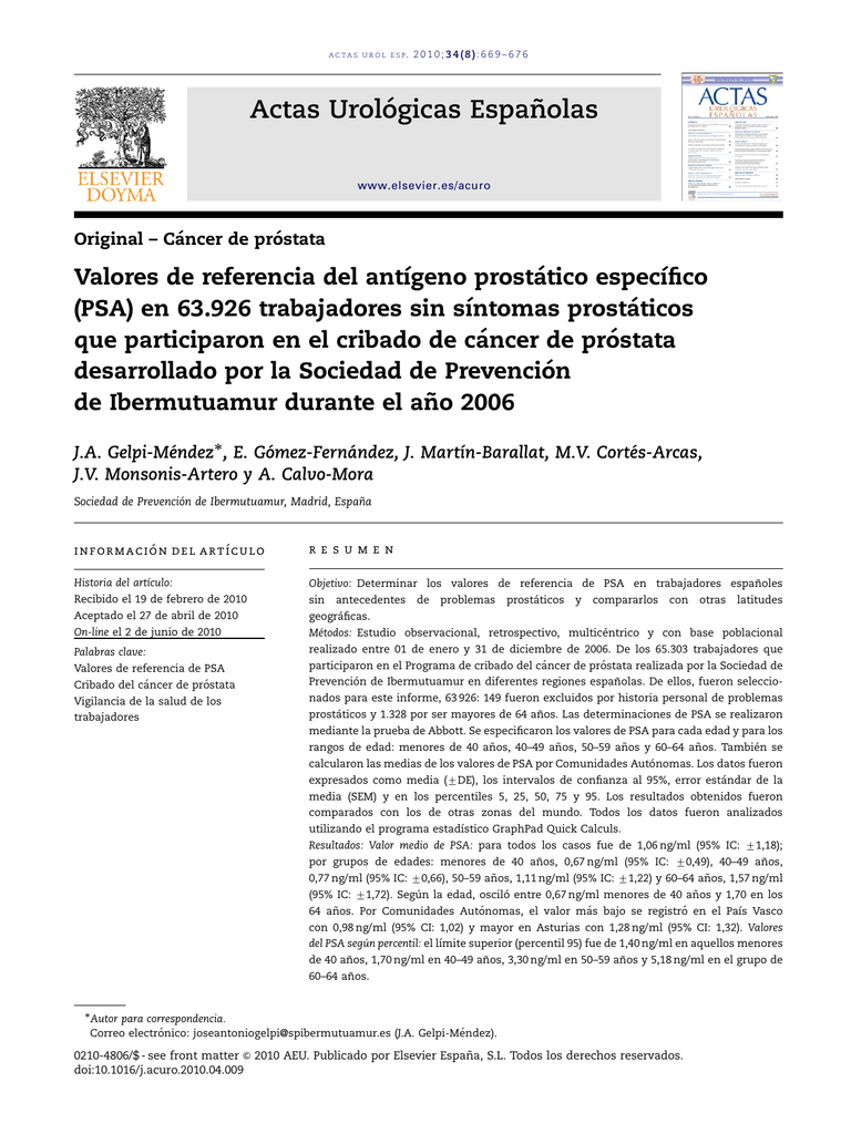 p específico de próstata bajo e