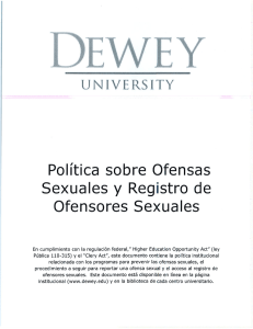 Política sobre Ofensas Sexuales y Registros de