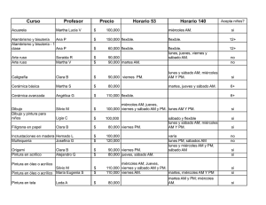 horario detallado por curso