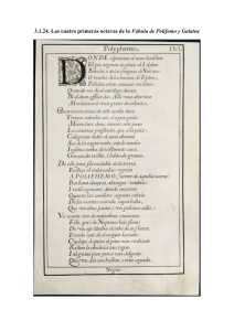 Las cuatro primeras octavas de la Fábula de Polifemo y Galatea.