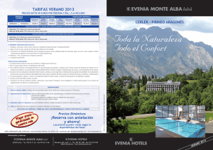 TARIFAS VERANO 2013 IÉI EVENIA MONTE ALBA ño*r¡`í