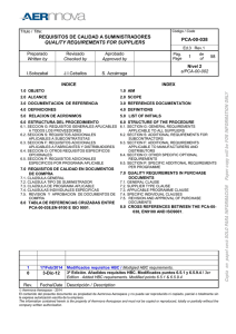 PCA-00-038 Requisitos de calidad a suministradores
