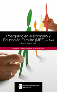 Postgrado en Matrimonio y Educación Familiar (MEF