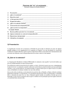 Razones del “no” a la eutanasia - Asociación Derecho a Morir