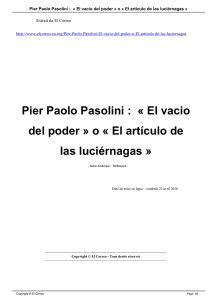 Pier Paolo Pasolini : « El vacio del poder » o « El artículo