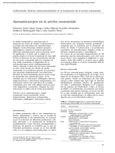 Autoanticuerpos en la artritis reumatoide