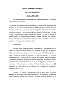 Proyecto Jefatura de Investigación Lic. y Prof. Daniel Martín Gestión