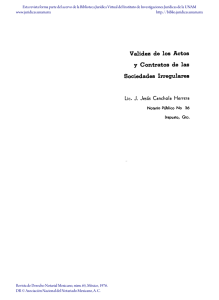 Validez de los Actos y Contratos de las Sociedades