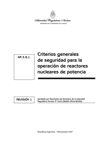 Criterios generales de seguridad para la operación de reactores