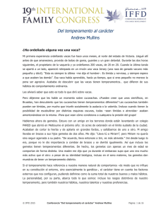 Del temperamento al car&aacute;cter&rdquo; Andrew Mullins