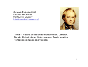 Tema 1. Historia de las ideas evolucionistas - Bio