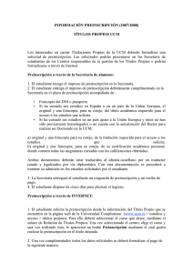 INFORMACIÓN PREINSCRIPCIÓN - Universidad Complutense de