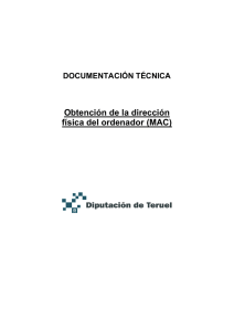 Obtención de la dirección física del ordenador (MAC)