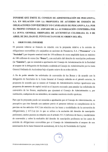 informe que emite el consejo de administración de pescanova