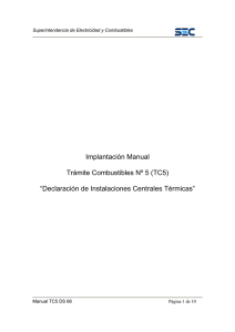 Implantación Manual Trámite Combustibles Nº 5 (TC5) “Declaración