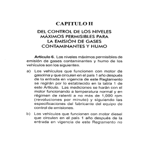 CAPITULO II DEL CONTROL DE LOS NIVELES MÁXIMOS