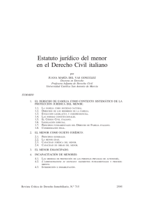 Estatuto jurídico del menor en el Derecho Civil italiano