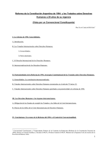 Reforma de la Constitución Argentina de 1994 y los Tratados sobre
