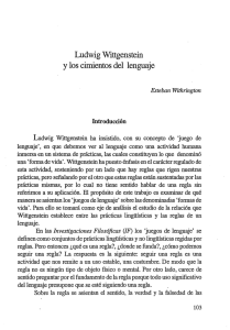 Ludwig Wittgenstein ylos cimientos del lenguaje