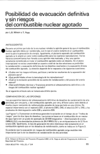 Posibilidad de evacuación definitiva y sin riesgos del combustible