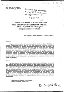 Construcciones y cementerios del periodo intermedio tardio en el