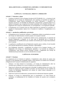 Reglamento de la Comisión de Auditoría y Cumplimiento