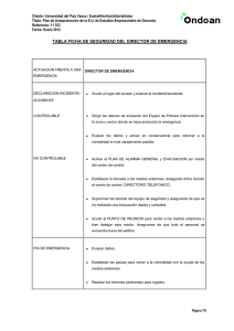 TABLA FICHA DE SEGURIDAD DEL DIRECTOR DE EMERGENCIA