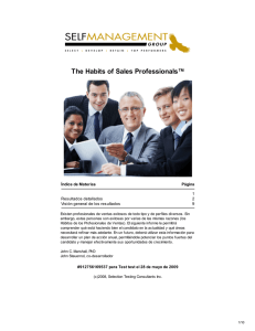 The Habits of Sales Professionals