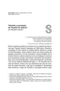 Filosofía y sociología, de Theodor W. Adorno
