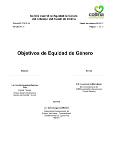 Objetivos de Equidad de Género - Gobierno del Estado de Colima