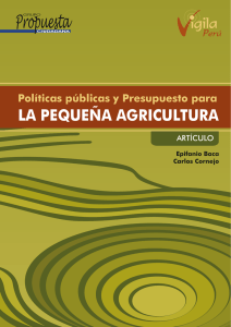 Políticas públicas y presupuesto para la pequeña agricultura 2008