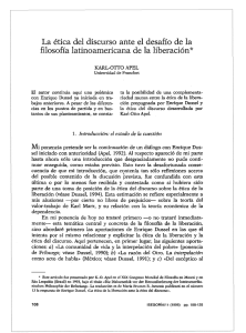 La éica del discurso ante el desafío de la filosofía