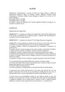 Ley 25.246 Modificación. Encubrimiento y Lavado de Activos de