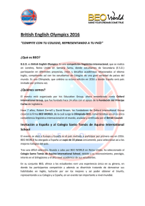 British English Olympics 2016 - Colegio Internacional Santo Tomás