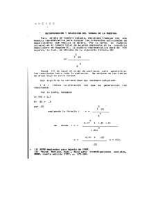 ` determinacidn y seleccidn del tama`n`d de la westra