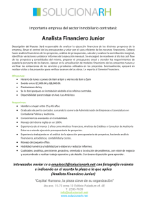 Analista Financiero Junior