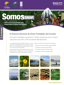 El Sistema Nacional de Áreas Protegidas del Ecuador