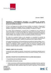 requisitos y procedimiento aplicable a la admision