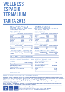 tarifa 2013 - Balneario de Archena