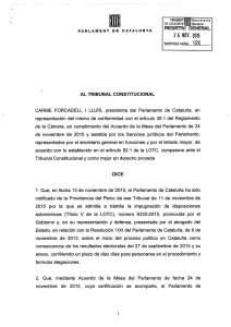 Alegaciones del Parlamento de Cataluña