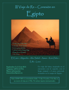Programa Viaje iniciatico a Egipto septiembre 2016