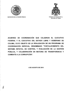 acuerdo de coordinación que celebran el ejecutivo federal y el