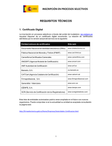 Requisitos Técnicos - Inscripción en Pruebas Selectivas