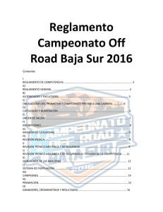Reglamento Campeonato Off Road Baja Sur 2016