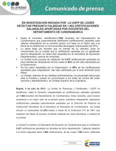 Investigación pensiones gracia, Departamento de Cundinamarca