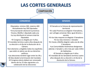 Las Cortes Generales. Composición. Diputados y Senadores