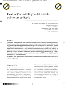 Evaluación radiológica del nódulo pulmonar solitario