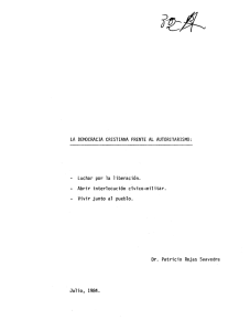 LA DEMOCRACIA CRISTIANA FRENTE AL AUTORITARISMO