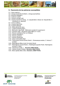 9.- Taxonomía de las palmeras susceptibles